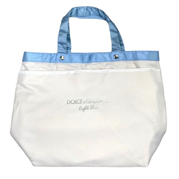 Dolce & Gabbana Light Blue White Large Summer Tote Bag 19X14X8 - Picture 1 of 11
